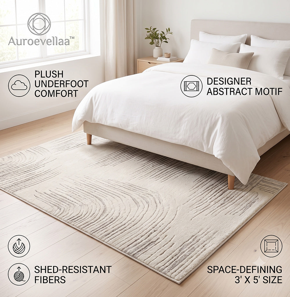 Auroevellaa™ Modern Abstract Plush Bedroom Area Rug (3' x 5')