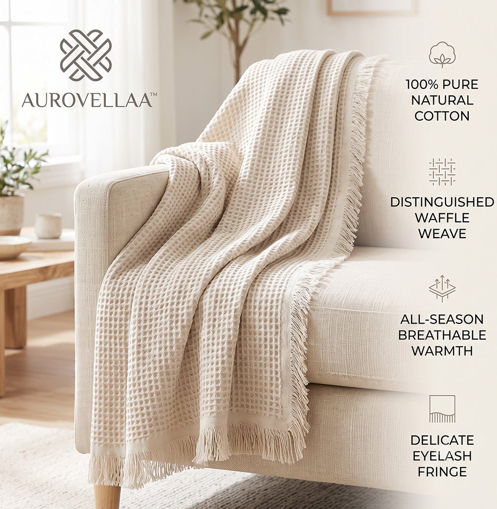 Auroevellaa™ Chunky Hand-Knit Decorative Throw Blanket