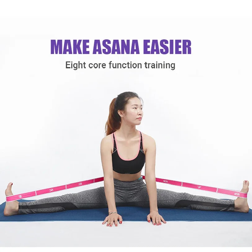Yoga Stretching Belt Dance Stretching Band Elastic Yoga Resistance Bands Home Pilates Exercise Pull Strap Belt Fitness Sport