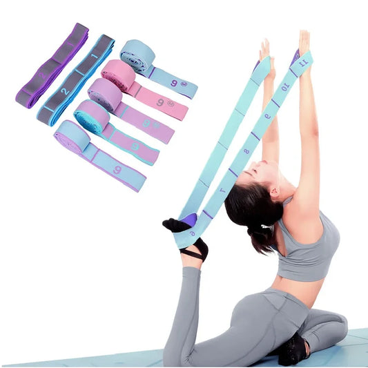 Yoga Stretching Belt Dance Stretching Band Elastic Yoga Resistance Bands Home Pilates Exercise Pull Strap Belt Fitness Sport